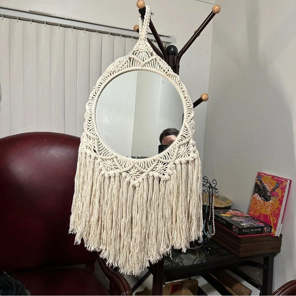 Boho Macramé Wall Mirror 11.5
